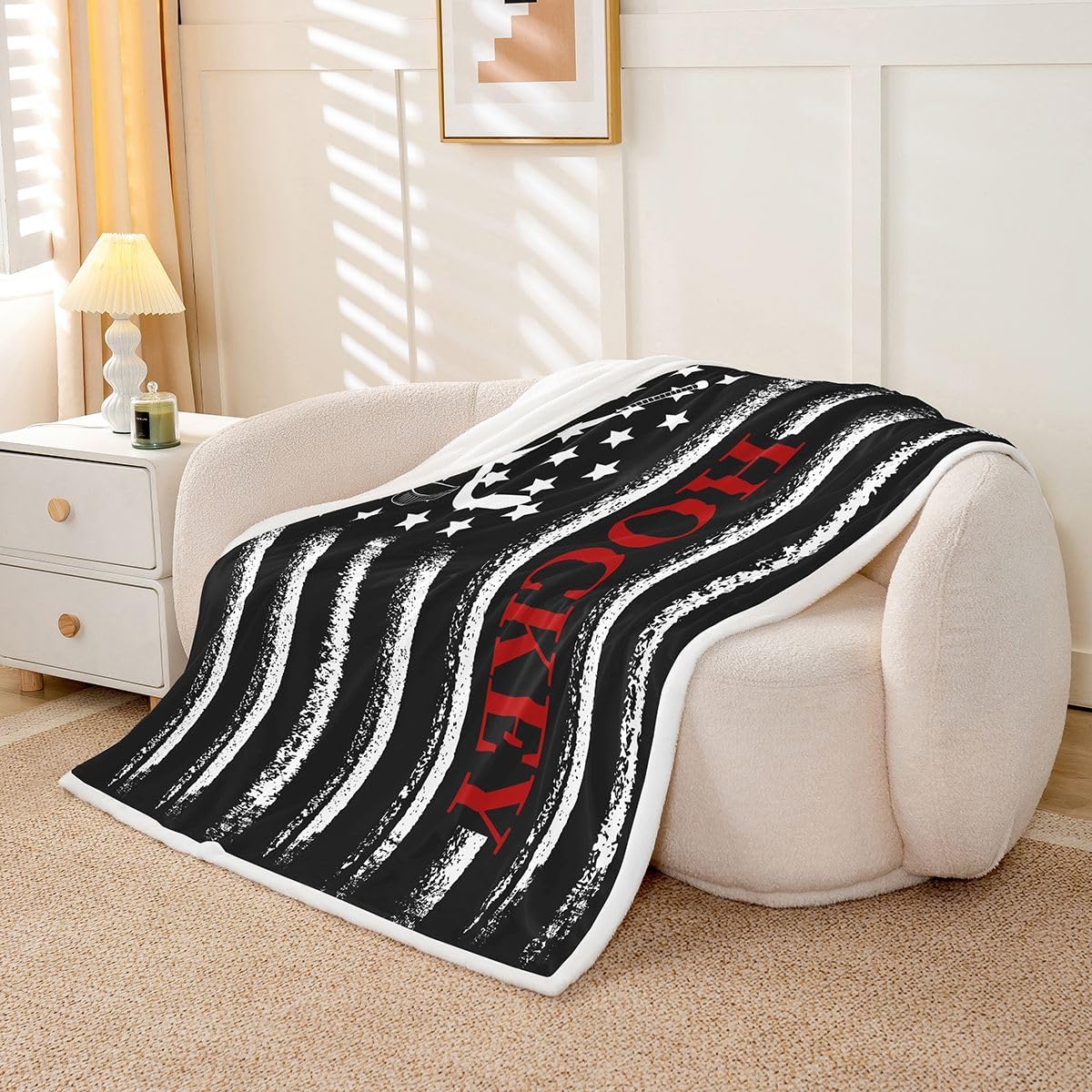 Erosebridal Kids Ice Hockey Gaming Fleece Blanket Twin 60x80