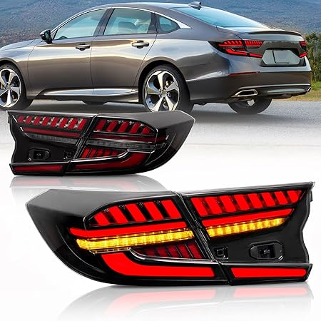 Amazon Yuangzhengホンダ アコードテールランプ 10代目 Cv3型 テールライト 全led 流れるウインカー スモーク 左右2点セット 1年保証付き For Honda Accord Led Tail Lights 18 19 年 ヘッドライト本体 車 バイク