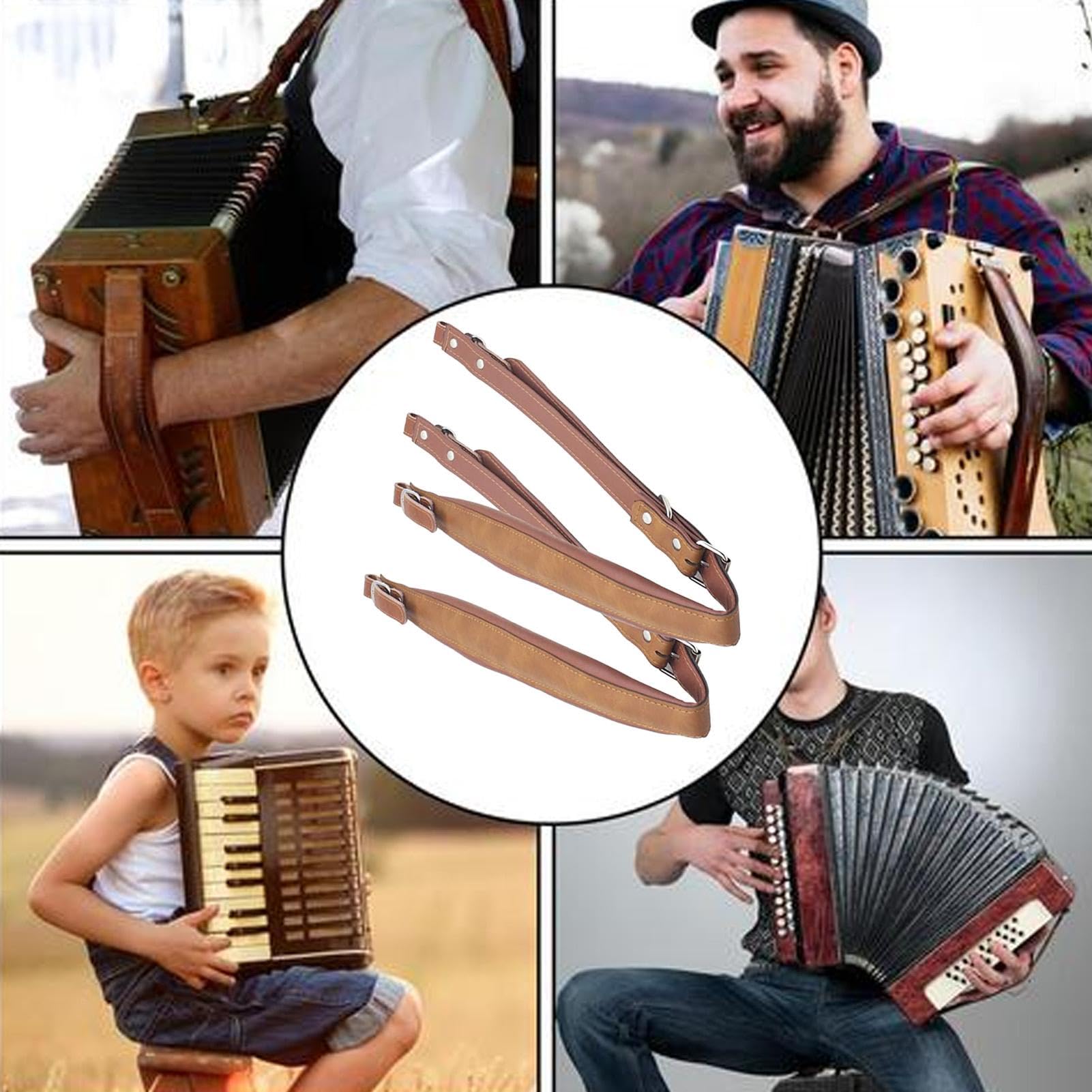 Tracolla per basso, tracolla per borse, cinghie per fisarmonica, spallacci imbottiti regolabili per fisarmonica, spallacci in poliuretano per bassi da 16 a 120 bassi, accessori per fisarmonica per