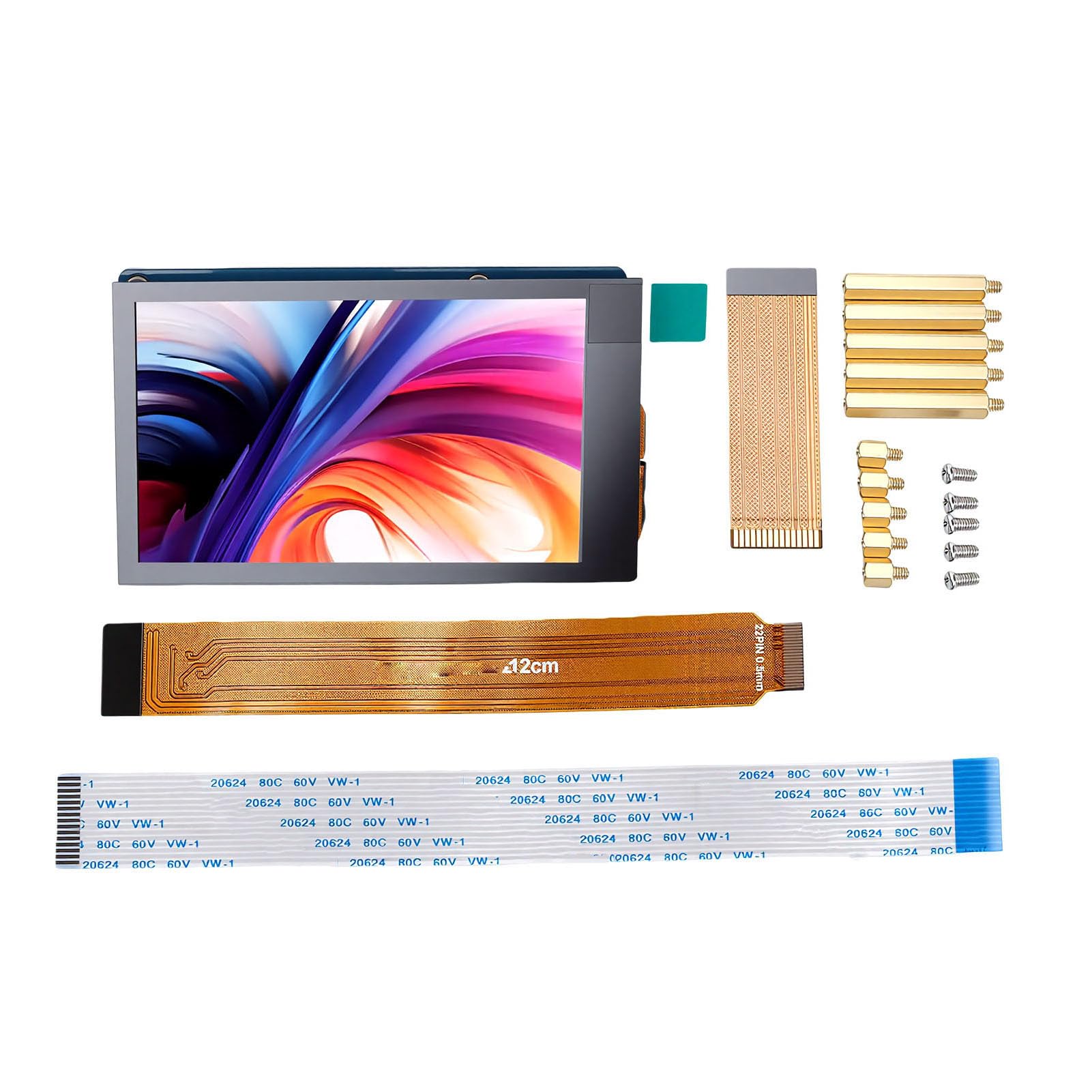 Jectse 3,5-calowy Pojemnościowy Ekran Dotykowy DSI, rozdzielczość 480x800, 5-punktowy Dotyk dla Rasp Pi, CM5, 4B, CM4, 3B+, 2B, A+ ze Szkłem Hartowanym