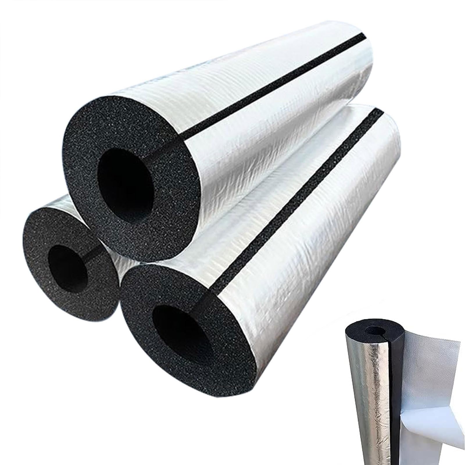 Tubo Isolato con Foglio di Alluminio (ID)114mm x (T)30mm x (L)0.95m
