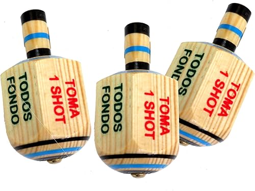 Toma Todo - Juego de beber de madera con pirinola (3 unidades)