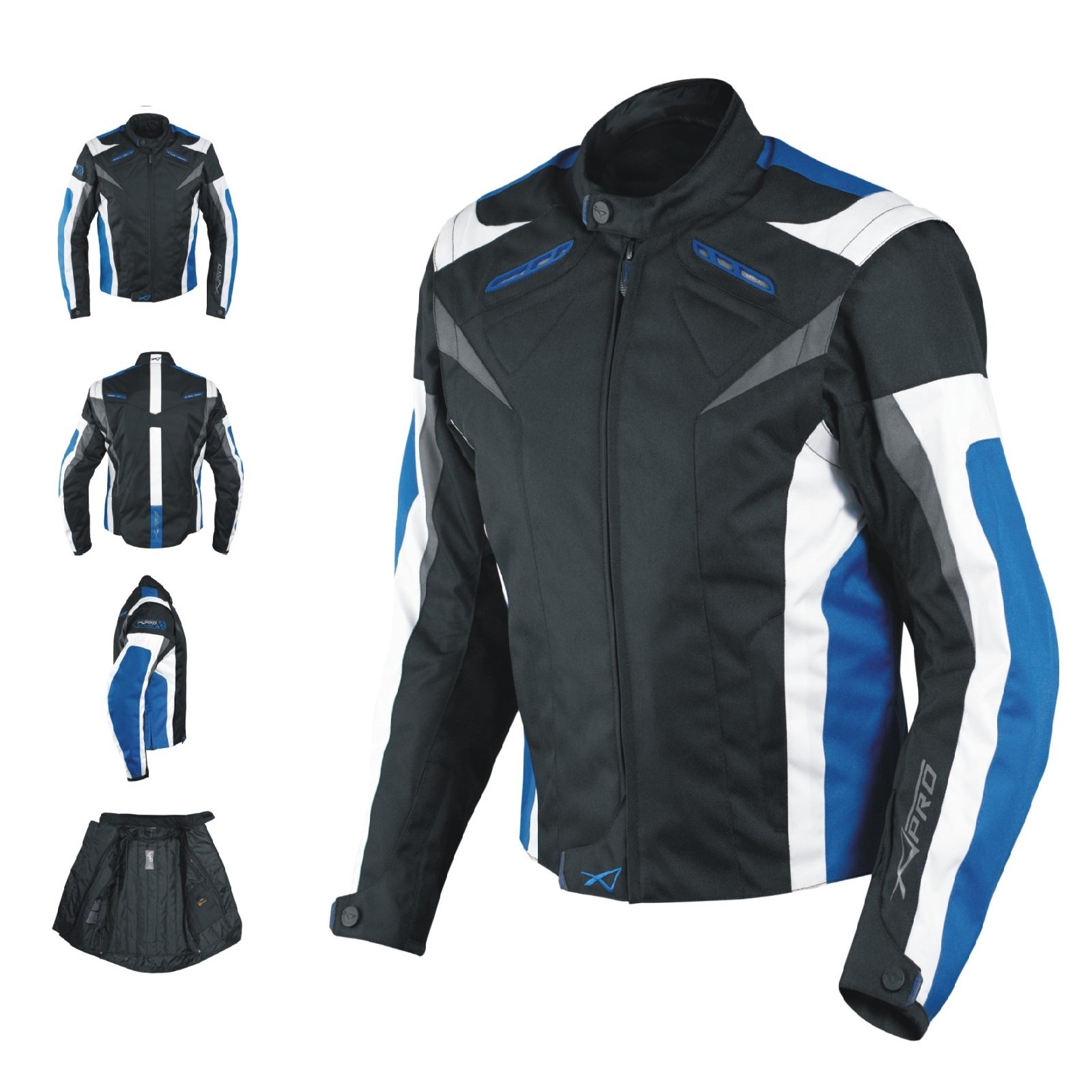 A-Pro Giacca Lady Donna Tessuto Moto Scooter Protezione Manica Staccabile