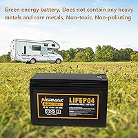 Vista 4 de Batería de ciclo profundo LiFePO4 de litio de 12 V, 7 Ah (7.2 Ah), batería recargable de fosfato de hierro y litio de más de 2000 ciclos