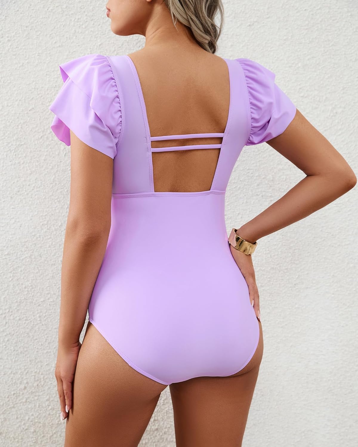 XUNYU Girls Swimsuit Ruffle One Piece Bathing Suits Square Neck Ruched Swimwear Teens Kids Toddler Swim Suit 2026 Cute 7-16Y