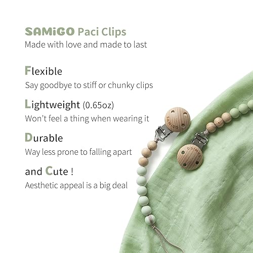 Miniatura 3 de SAMiGO Clips para chupetes de silicona Paci Binky Clips para bebés niños y niñas - 2