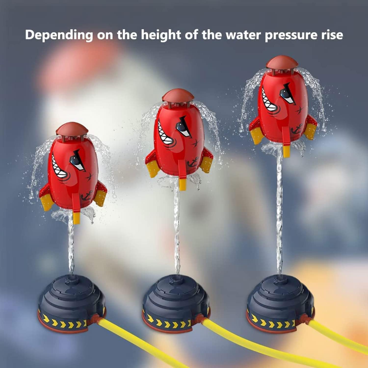 Rocket Wassersprinkler Kinder Outdoor,Water Rocket Sprinkler,Wasserrakete Sprinkler Kinder Spielzeug,Garten Wasserstrahl Rakete,Wasserspielzeug Garten Spielzeug
