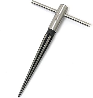 1/8-1/2 (3-13mm) T Handle Tapered Reamer Tool, 6 Fluted Bridge Pin Hole Reamer Tapered Woodworker Cutting Tool