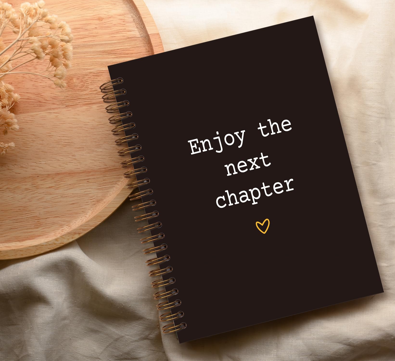 Regalo de jubilación para mujer, cuaderno con espiral Enjoy The Next Chapter, regalos de despedida para compañeros de trabajo, colegas, trabajadores de oficina, cuaderno de espiral de tapa dura