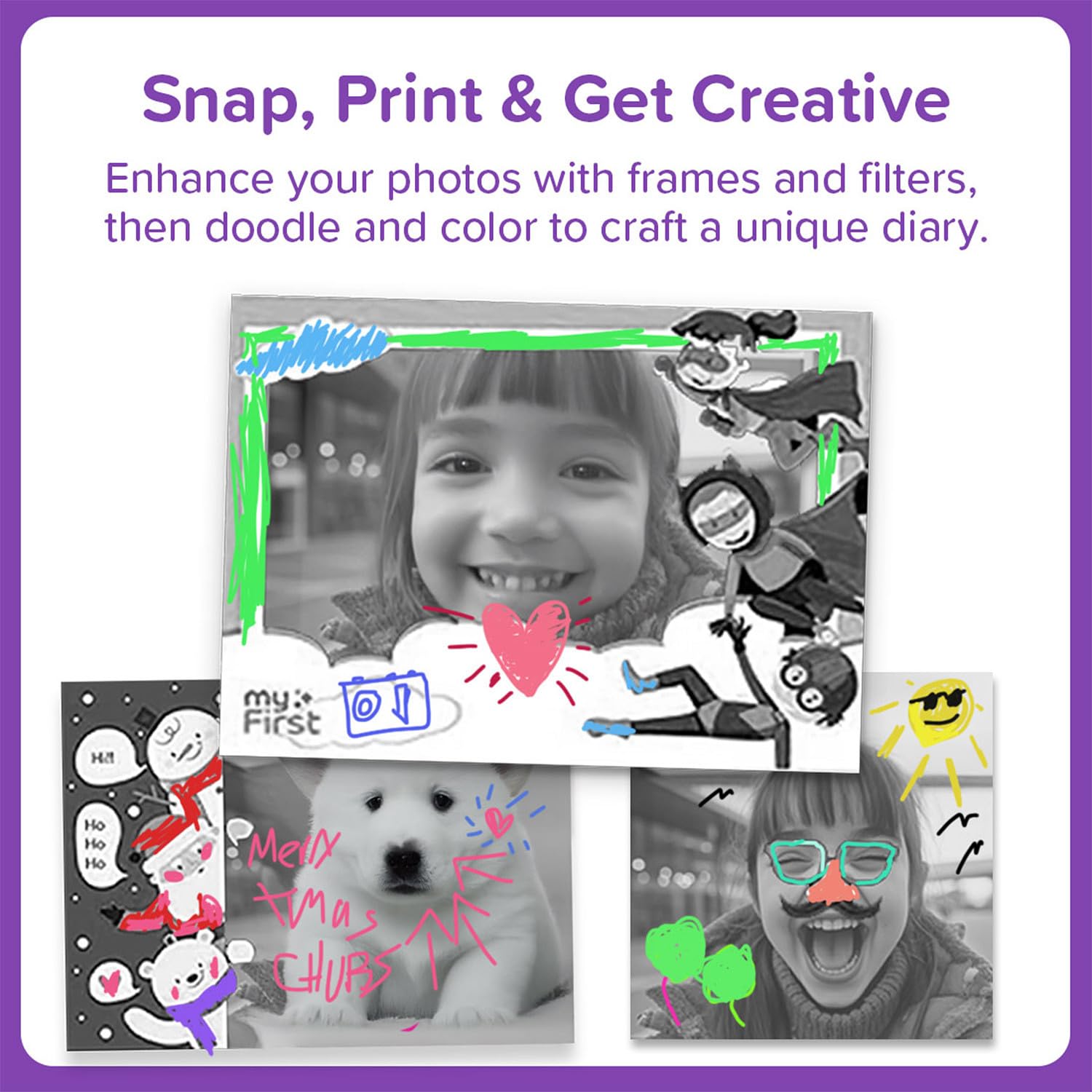 myFirst Insta 20 Appareil photo numérique à impression instantanée pour enfants 16 MP 1080p objectif selfie