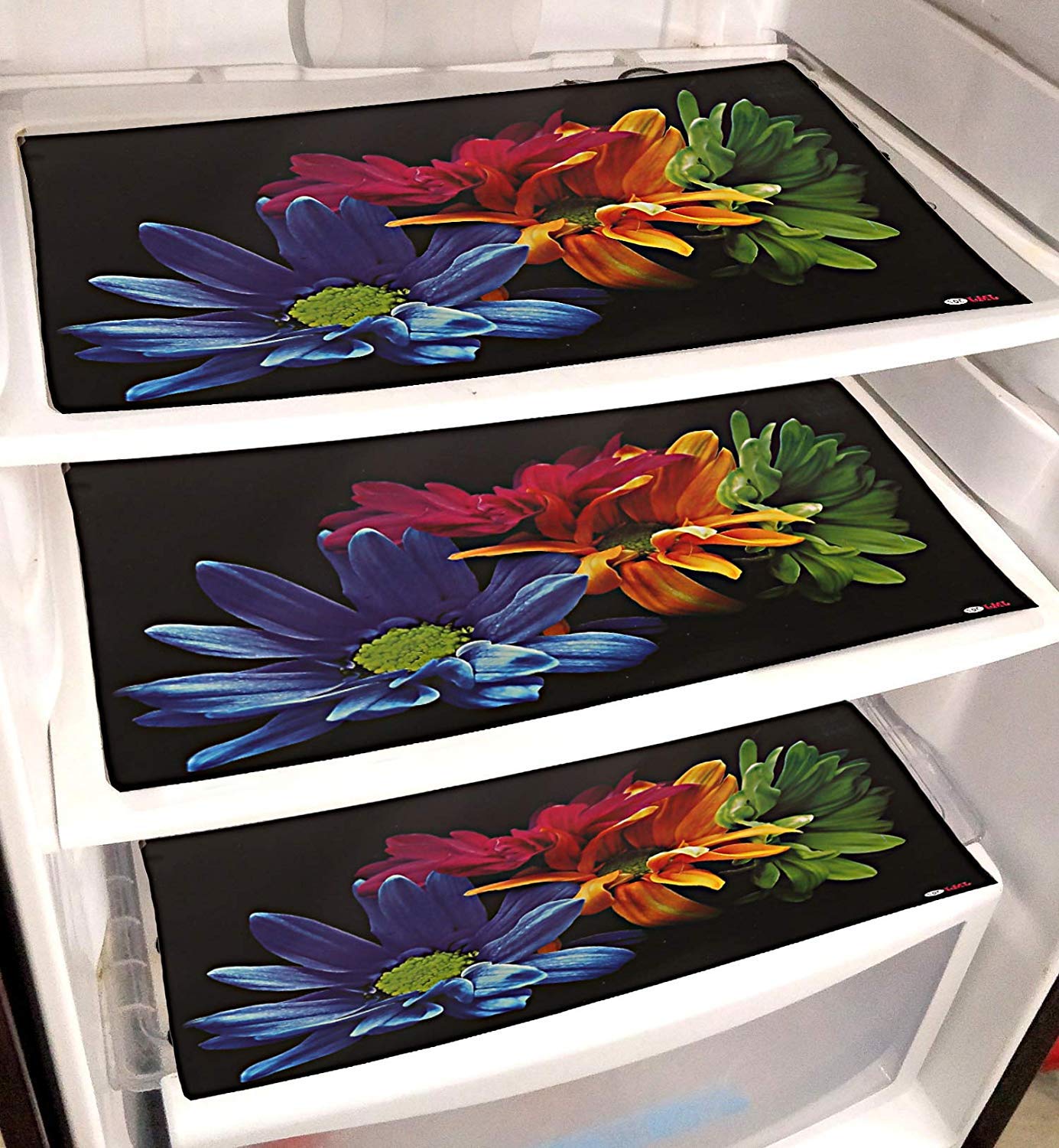 Kuber Industries PVC 6 Pieces Reversible Fridge Drawer Mats (Multi) -CTKTC7090