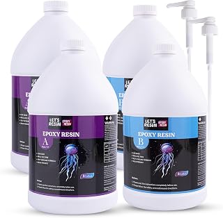 LET'S RESIN 4 Gallon Crystal Clear Epoxy Resin Kit with Pumps - Bubble-Free, UV Resistant, High Gloss for DIY Crafts, Molds & Art