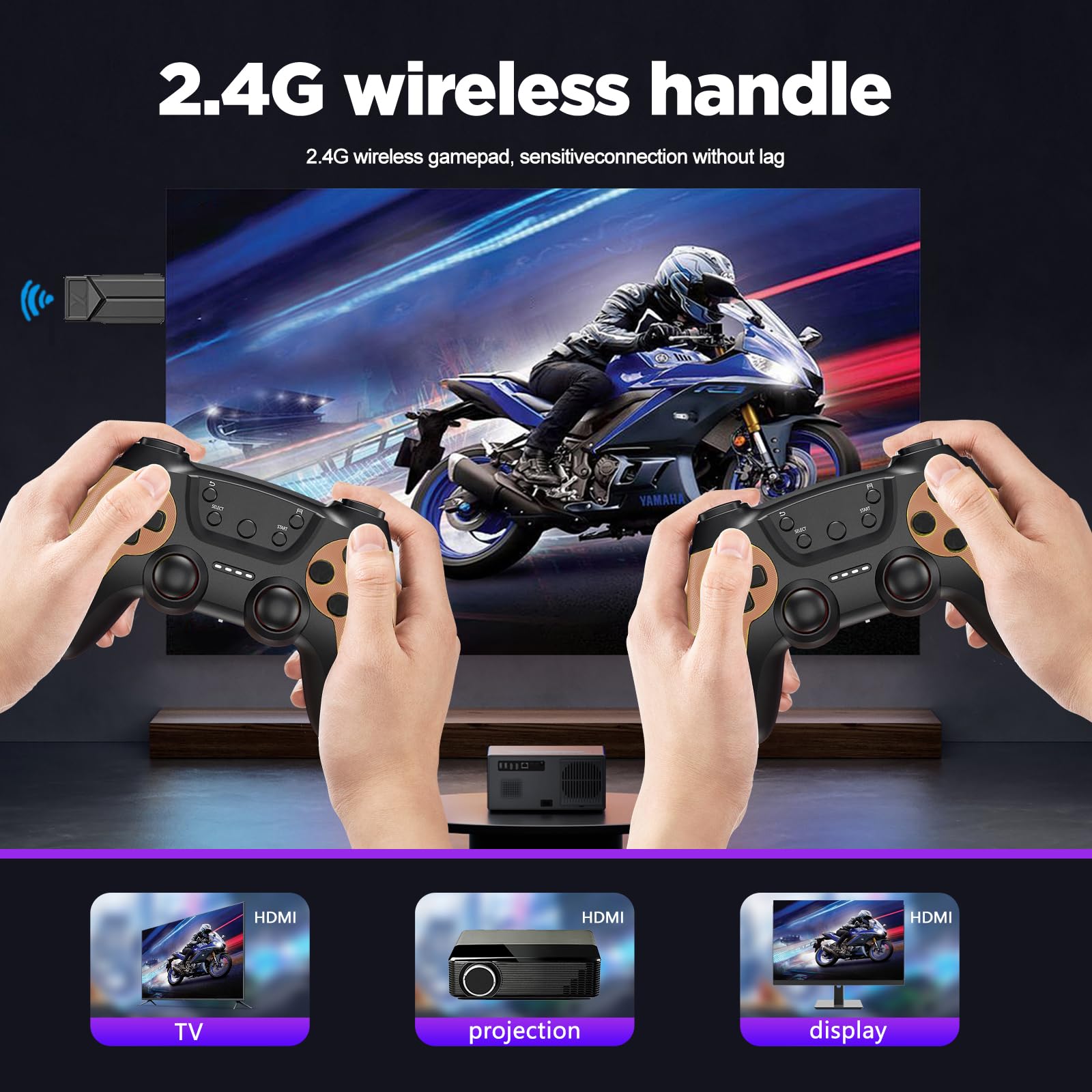 50 000 bezprzewodowych gier retro, retro konsola do gier, wyjście urządzenia wyświetlającego telewizor HD HDMI, powrót do klasycznej gry wideo Plug and Play, konkurencyjne podwójne kontrolery premium