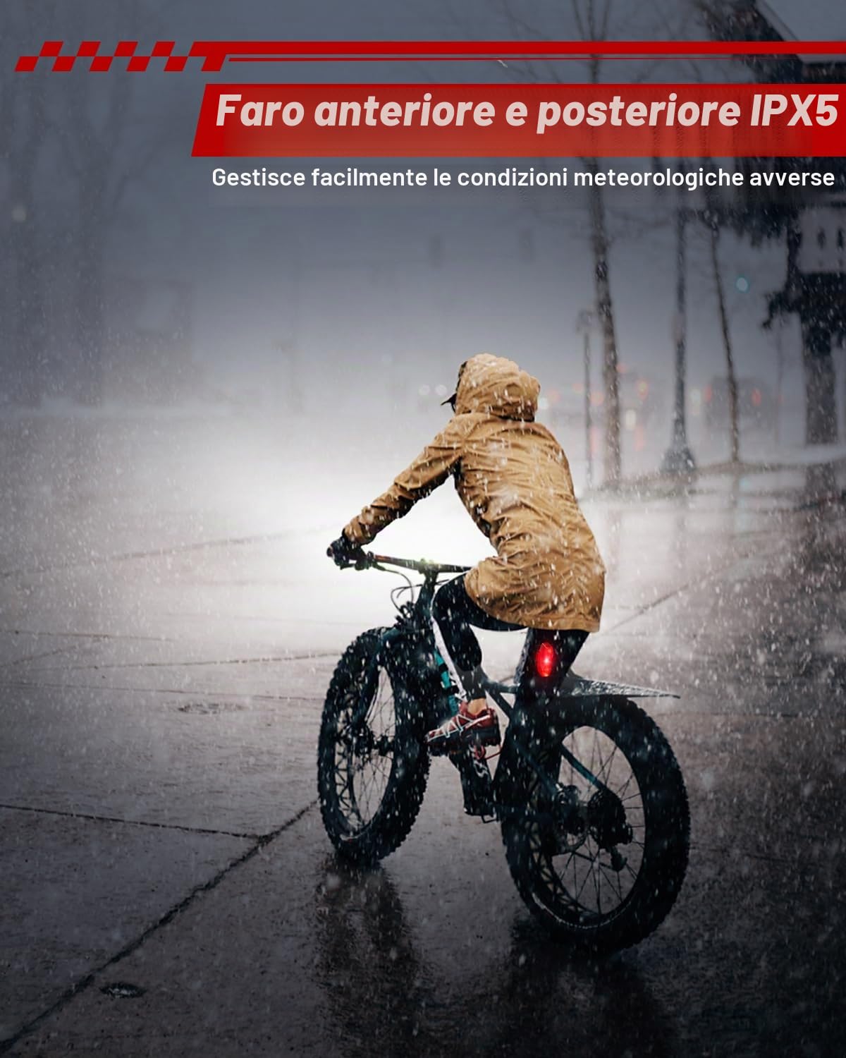 POSUGEAR Luci Bicicletta LED Accessori, Luce Bici Ricaricabili USB Anteriore e Posteriore, IPX5 Fanale Bici Torcia per MTB Corsa Monopattino Elettrico Ebike Adulto