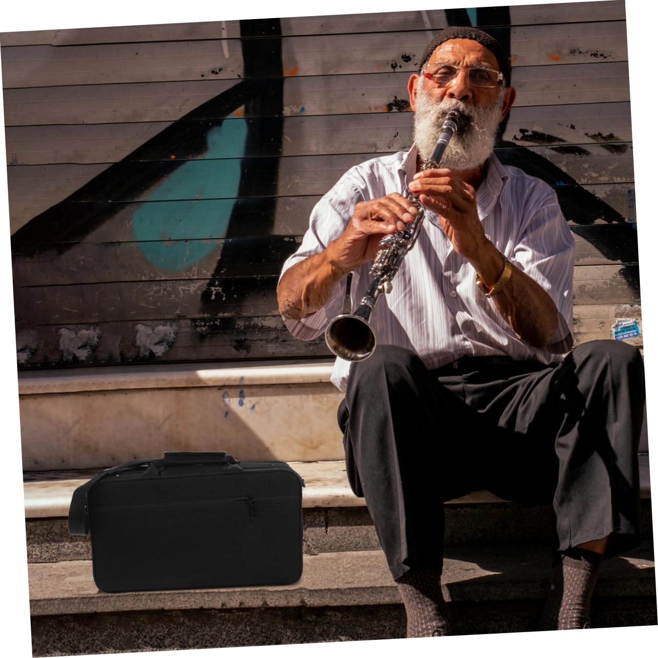 TOYANDONA Estuche Resistente Portátil Oxford de Clarinete para Negro Tela Asas, Compacto y Proteger durante Viajes y Almacenamiento