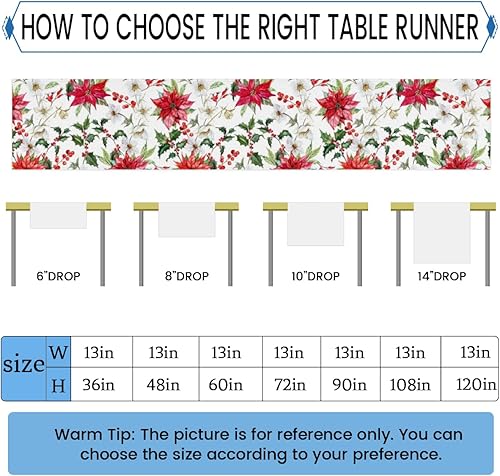 Miniatura 10 de Camino de mesa con estampado de patas de perro, estilo lino, 13 x 72 pulgadas, camino de mesa rústico de granja, cocina, comedor, decoración para