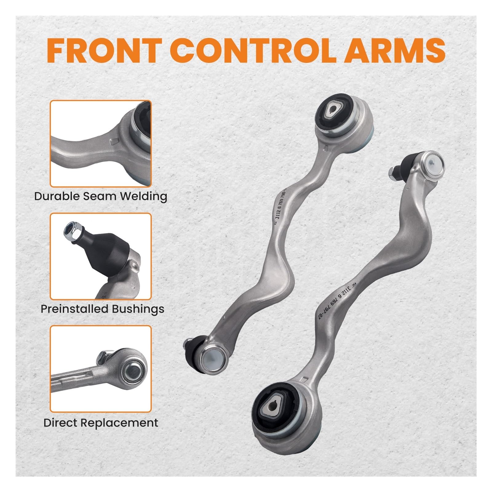Braccio Di Controllo Sospensione Anteriore Sinistro Inferiore Frankberg – Compatibile Con BMW Serie 1 E81/E82/E87/E88, Serie 3 E90/E91/E92/E93 E X1 E84, Sostituisce 31126786203