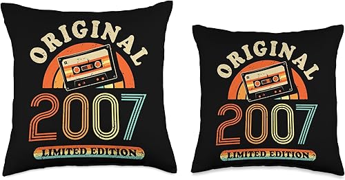 Miniatura 3 de Retro Limited Edition 2007 Cassette Tape 17th Birthday Throw Pillow