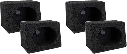 Q Power Caja de altavoces de 6 x 9 pulgadas Recinto de audio con acabado duradero de spray de revestimiento de cama negro con conectores de copa