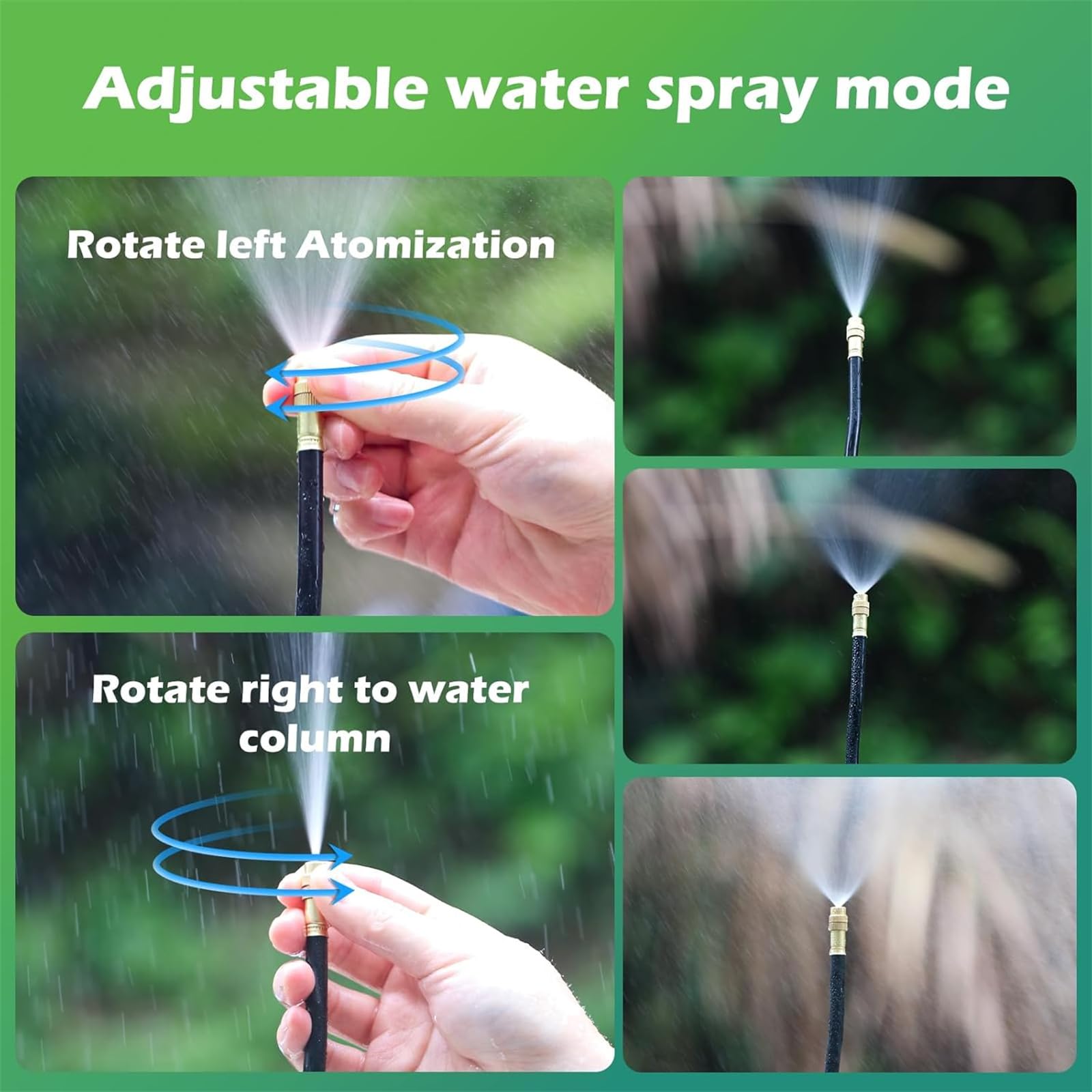Kit di irrigazione a goccia in ottone PE | Kit di irrigazione a goccia da 16-98 piedi for irrigazione da giardino con 10 ugelli(98FT)
