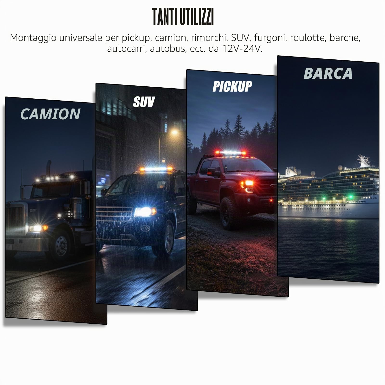 Catekro 10x Luci Ingombro LED 12V-24V, con 2 LED, Impermeabile, Bianco | Luci Ingombro Camper Ripetitori Laterali a Filo per Auto Indicatori Laterali Universali per Camion Furgone Roulotte Barche