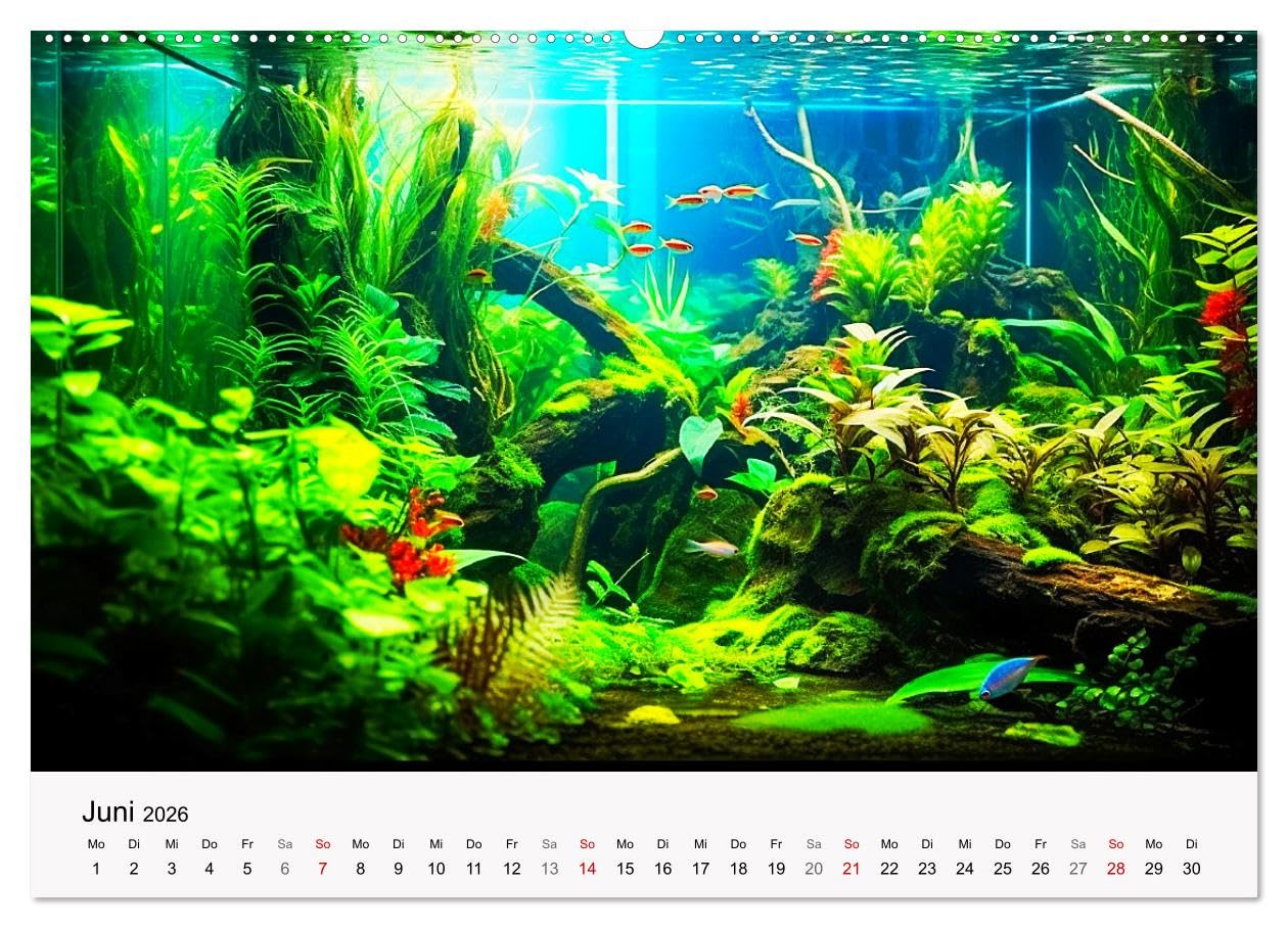 Pflanzen im Süßwasseraquarium. Gartenkunst im Fischbecken (Wandkalender 2026 DIN A2 quer), CALVENDO Monatskalender: Faszinierende Unterwassergärten ... Aquariumbepflanzung (CALVENDO Hobbys)