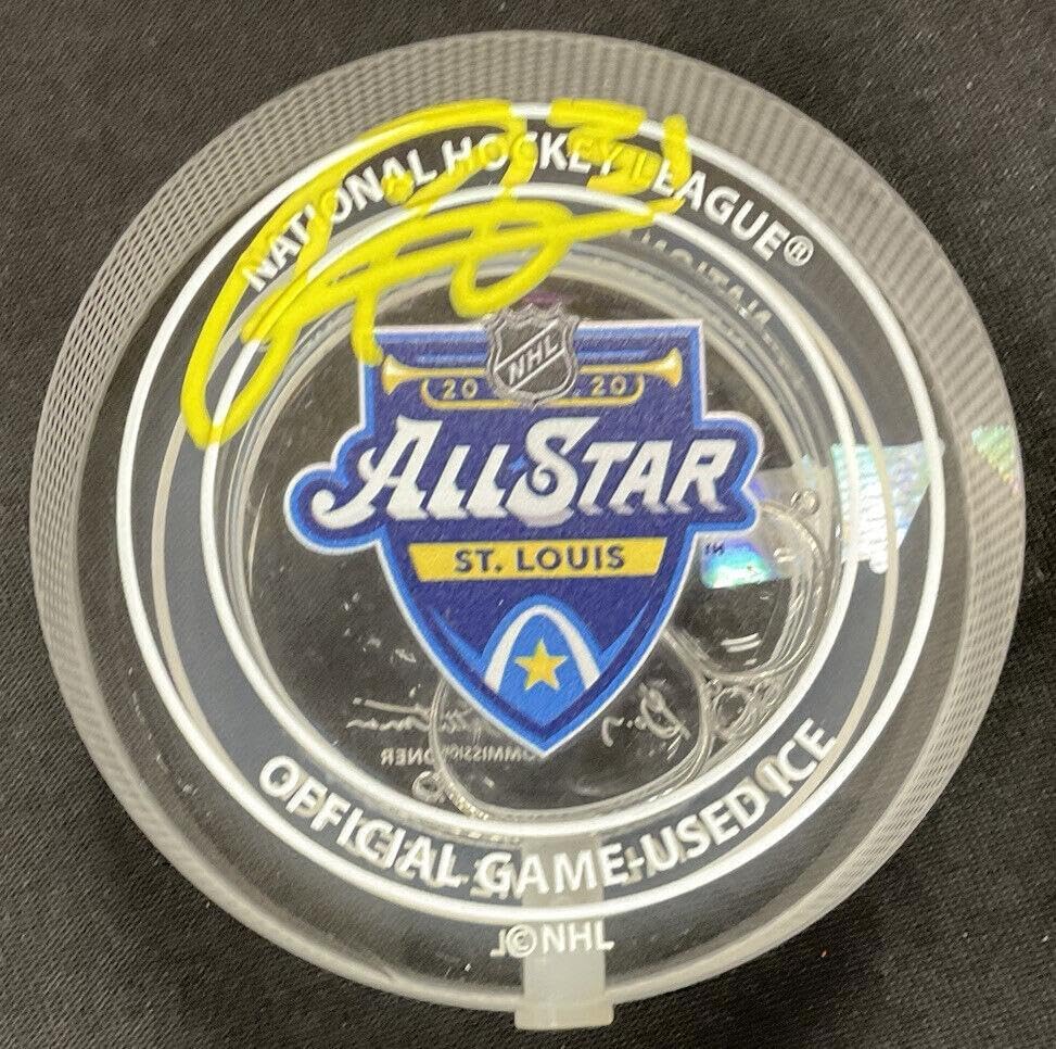 FREDERIK ANDERSON Signed Auto 2020 All-Star Game-Used Ice Puck FANATICS B057965 - Autographed Other Game Used NHL Items