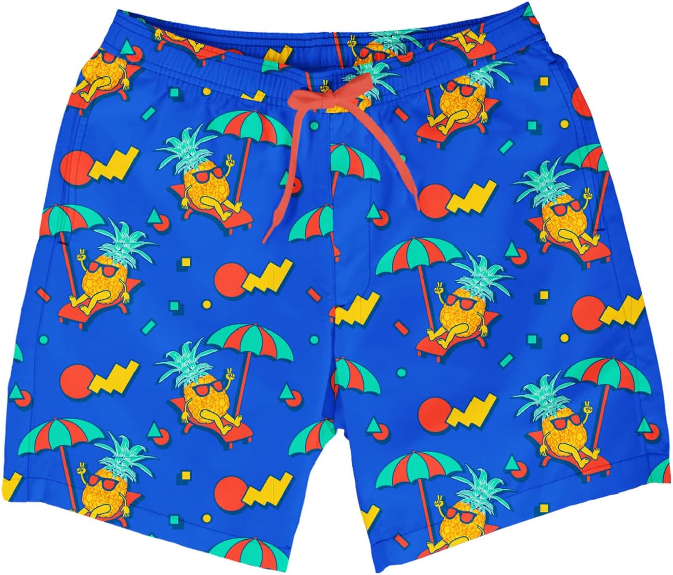 Tipsy Elves Men's Stretch Swim Trunks 7 Inch Inseam 4-Way Stretch with Mesh Liner - Quick-Dry Funny Swimwear Bathing Suit