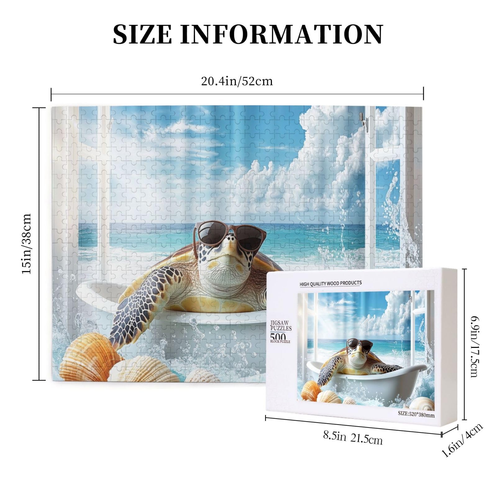 Amazon.com: Vextrovia Funny Turtle Wooden Puzzle 500PC - Relaxing