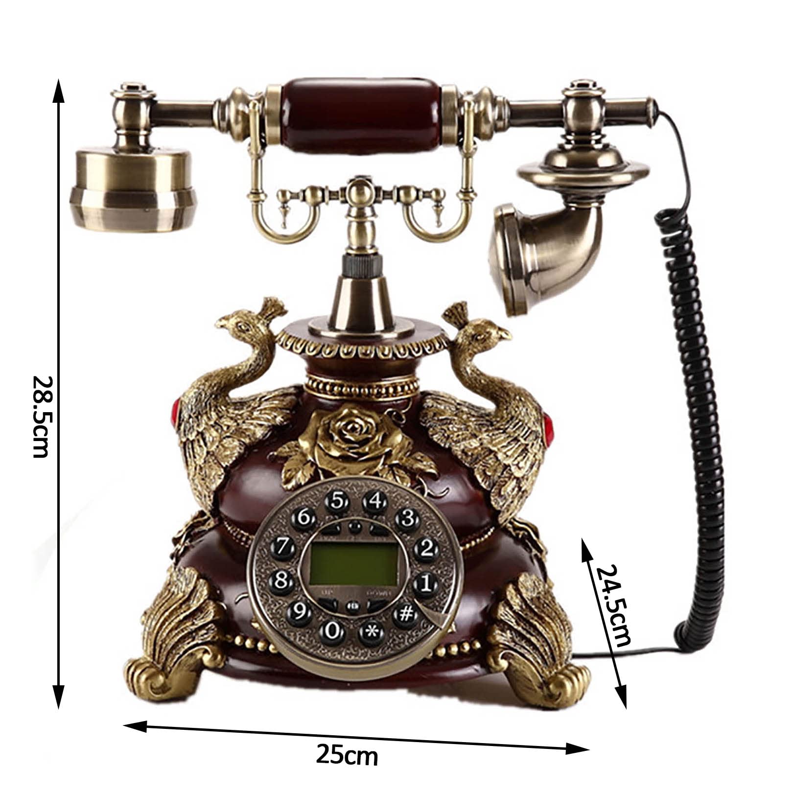 WangXLDD Telefono vintage retrò vecchio telefono telefono antico telefono fisso casa desktop fisso fisso fisso pulsante telefoni per ufficio casa famiglia (B)