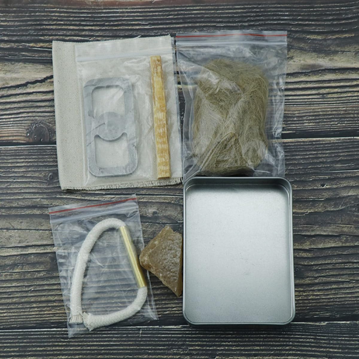 Healeved Kit para Hacer Fuego con Cuerda de Algodón, 1 Juego de Metal para Cocina y Camping, Accesorio de Supervivencia al Aire Libre