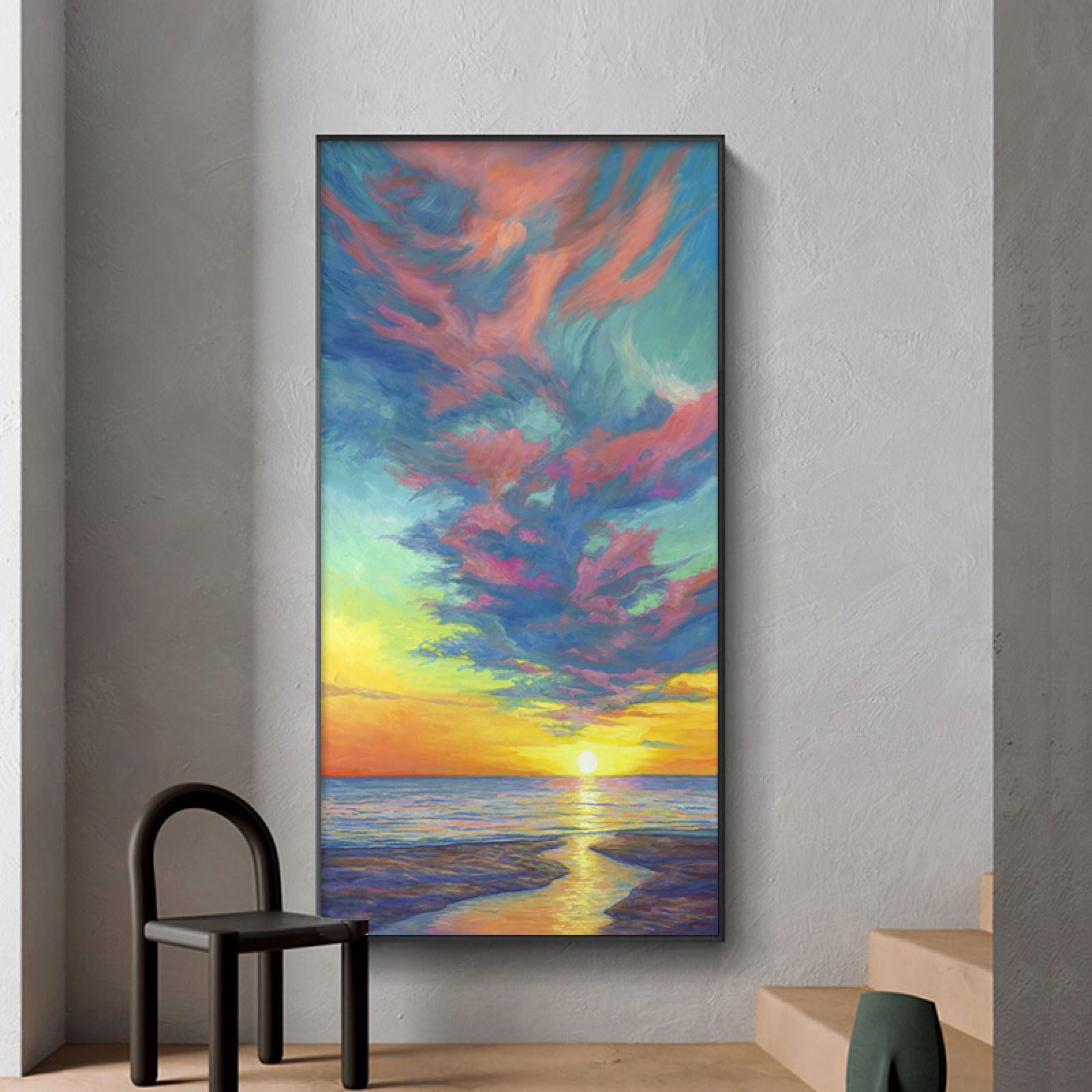Peinture à l'huile peinte à la main grand format moderne sur toile décoration maison