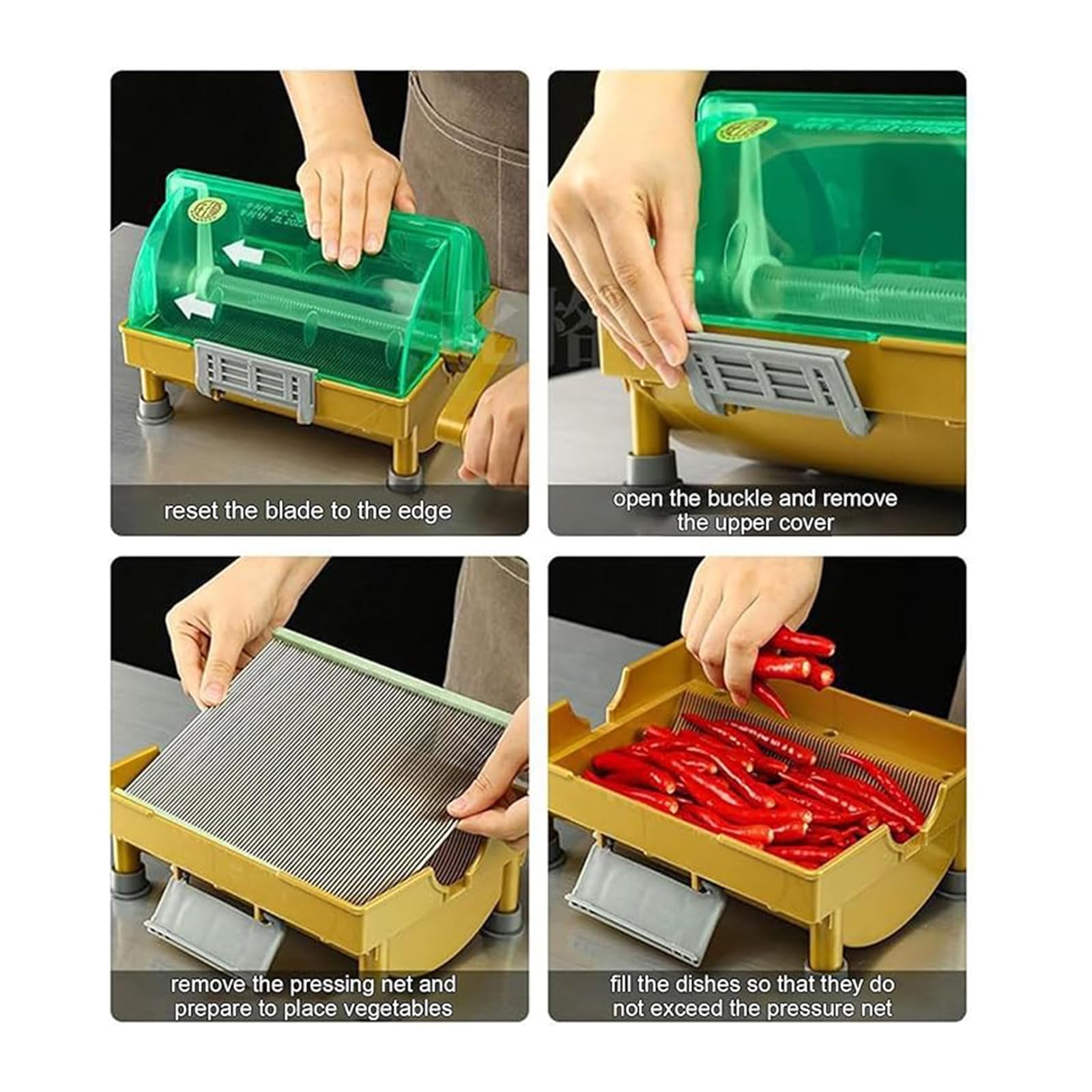 Tritatutto manuale per verdure e cipolle, lama in acciaio inox per peperoni, scalogno, tagliaverdure professionale