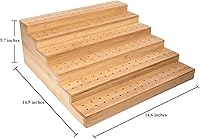 Vista 3 de Soporte para brochetas de bambú con 180 agujeros, ideal para bufé, fiestas de cóctel y eventos de catering, soporte de alimentos de seis niveles