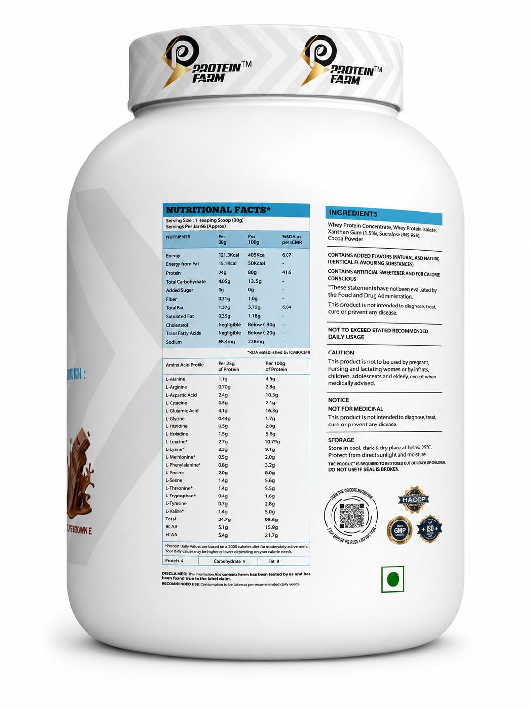 PROTEINFARM 100% WHEY PROTEIN 2KGS chocolate | Blend of Whey Concentrate, Whey Isolate) — Amazon image 2