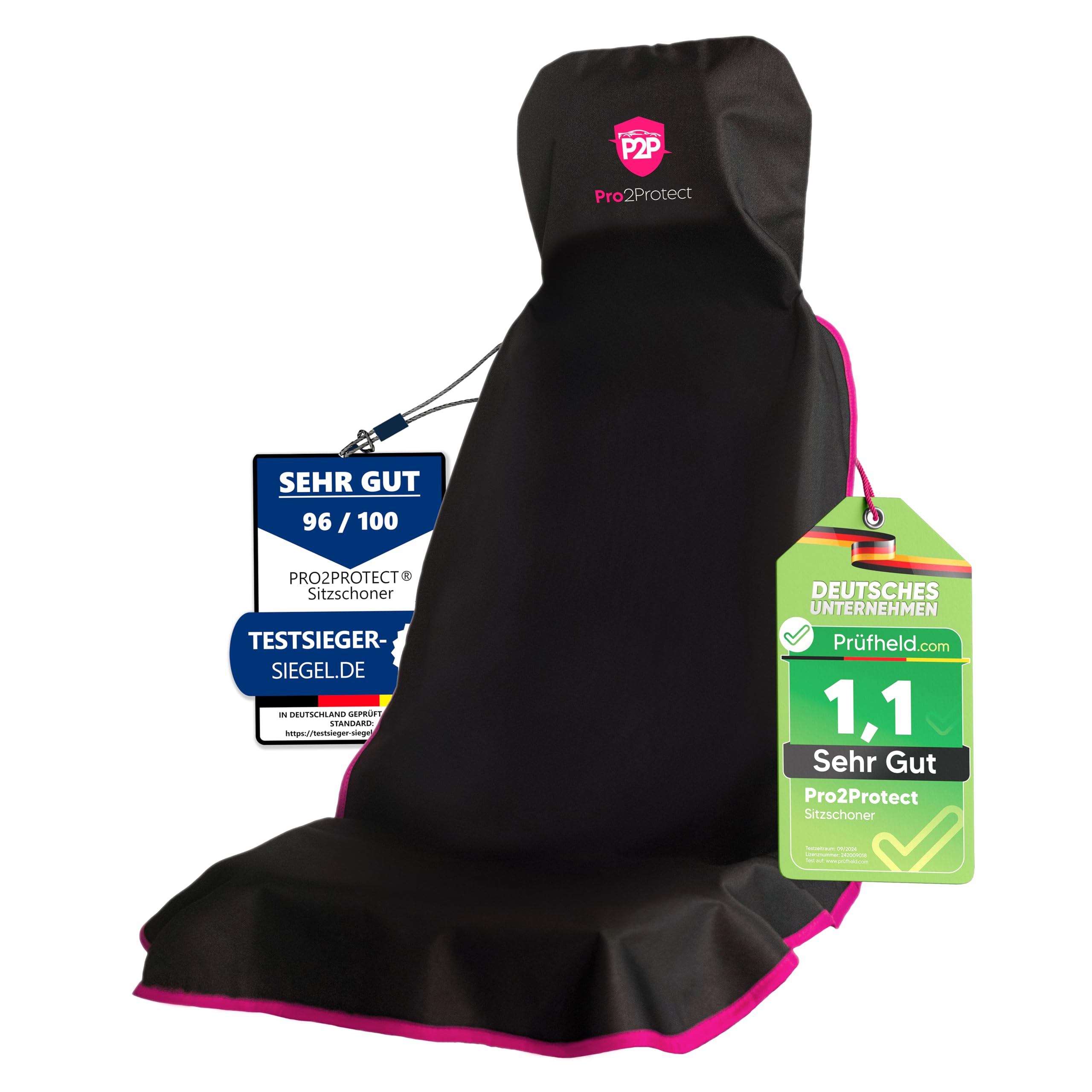 Pro2Protect [2X Test SEHR GUT] Autositzschoner Vordersitze | WASSERDICHT | 1er Set | Autositzbezüge Sitzauflage Sitzbezüge Auto | Schonbezug vorne Autositzauflage Sitzschoner Auto Zubehör Innenraum