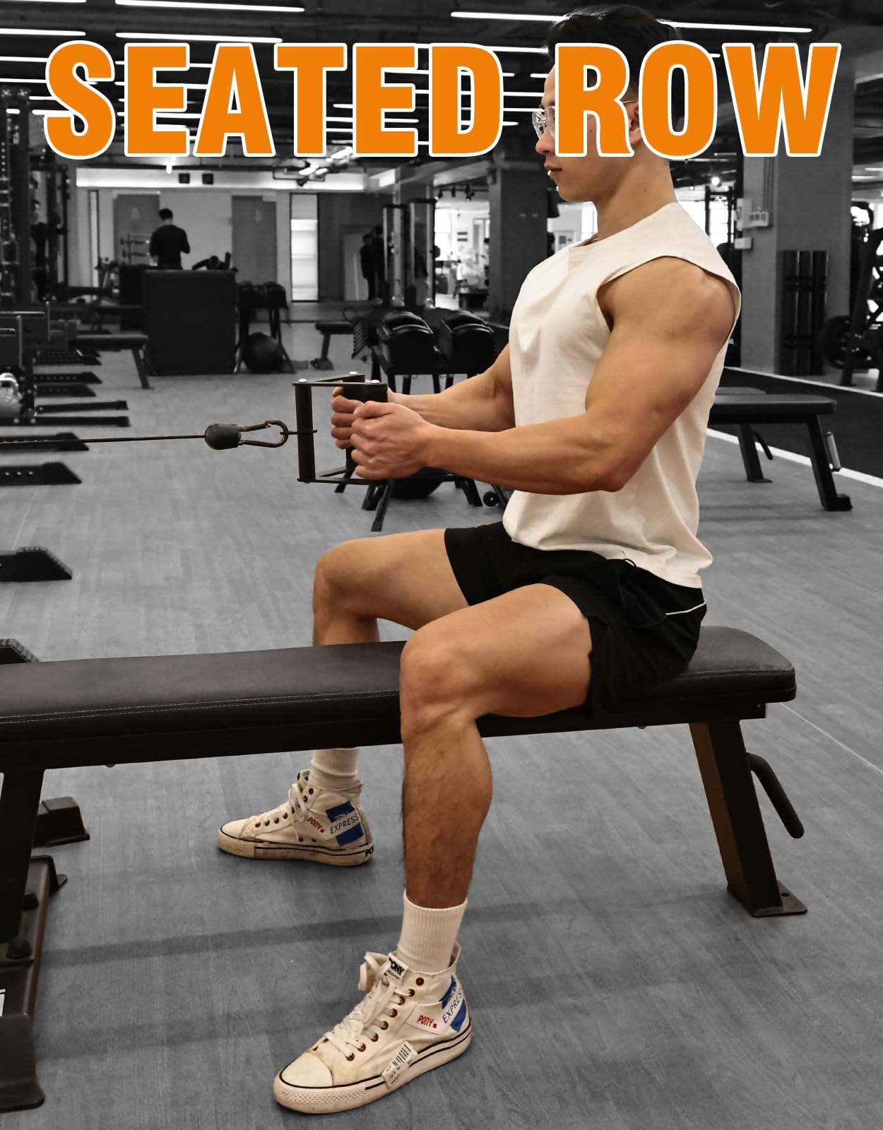 Fitarc Maniglia Double D Accessori Cavi per Palestra, Accessorio V‑Bar Antiscivolo per Attrezzatura Home Gym, Accessorio T‑Bar per Rematore, Accessori per Lat Pulldown e Accessorio per Macchina a Cavo