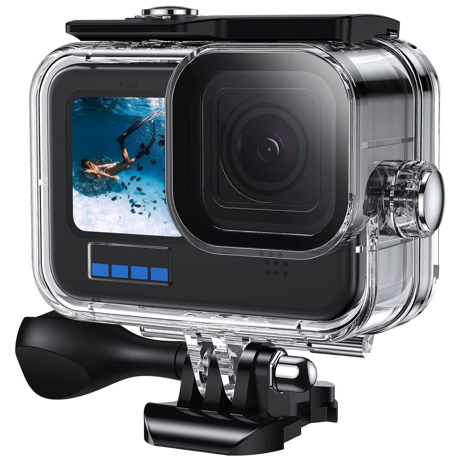 SIDRUM 196FT/60M Waterproof Housing Case for GoPro Hero 10 /GoPro Hero 9 Black | Protective Underwater Diving Shell Accessories with Mount Base and Thumbscrew-picture-18