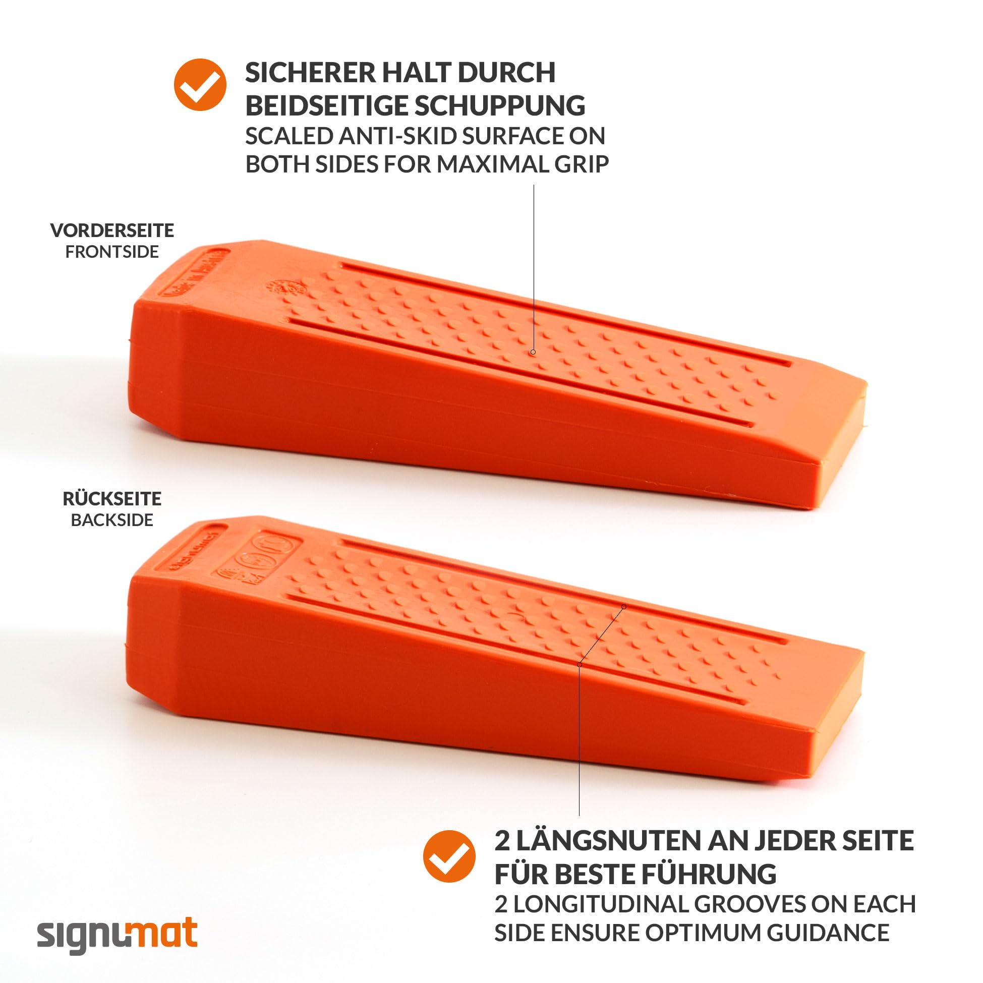 Latschbacher Premium Line Lot de 2 cales d'abattage et 1 cales de remplacement, en plastique, résistant aux chocs et au froid, certifié KWF
