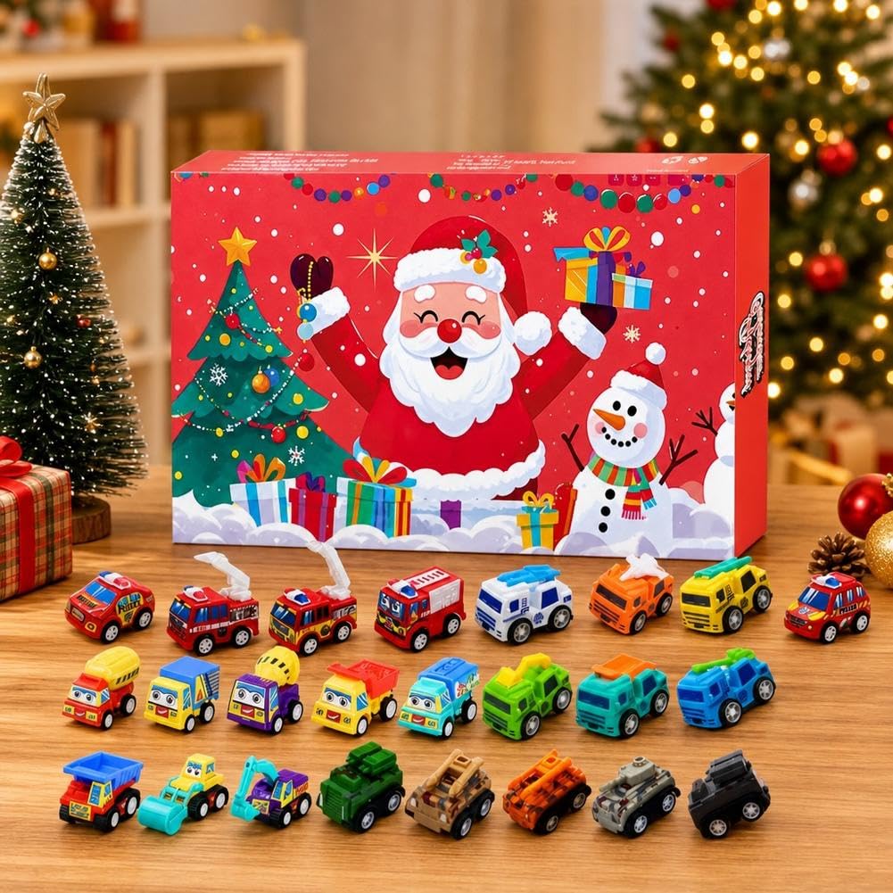 Advent Calendar 2026 Kids Boys,24 Days Pull Back Car Toy Gift Set