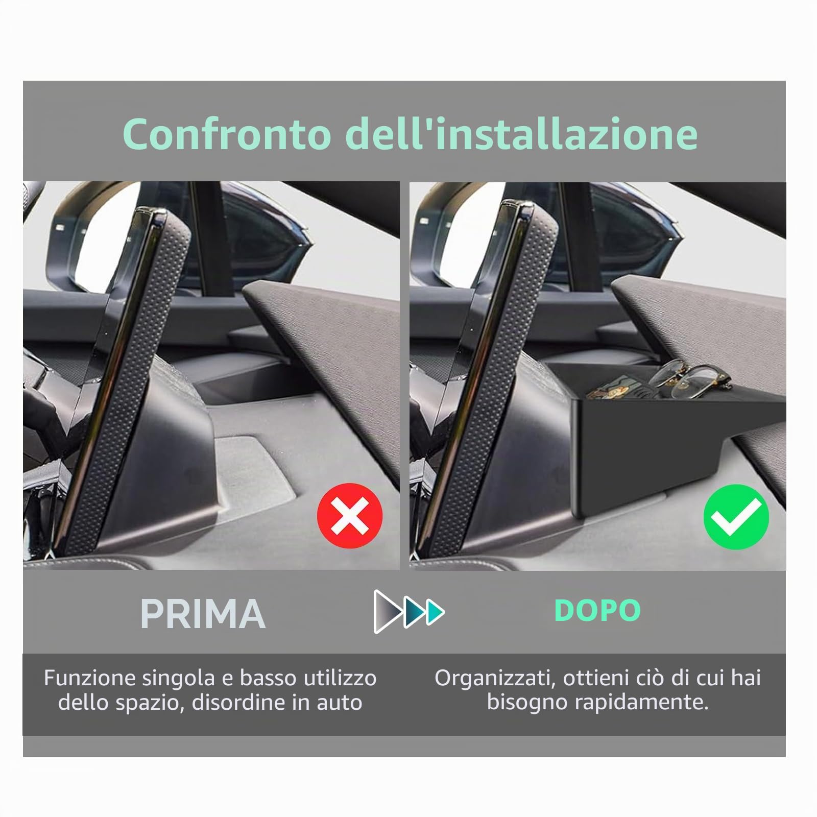 GAFAT Compatibile con Skoda Enyaq RS 2021-2025 2026 Elroq RS Contenitore Console Centrale, 2026 Enyaq 85 80 Vano Portaoggetti + Ripiani inferiori + Organizer per Schermo, Accessori Enyaq iv [4 pezzi]