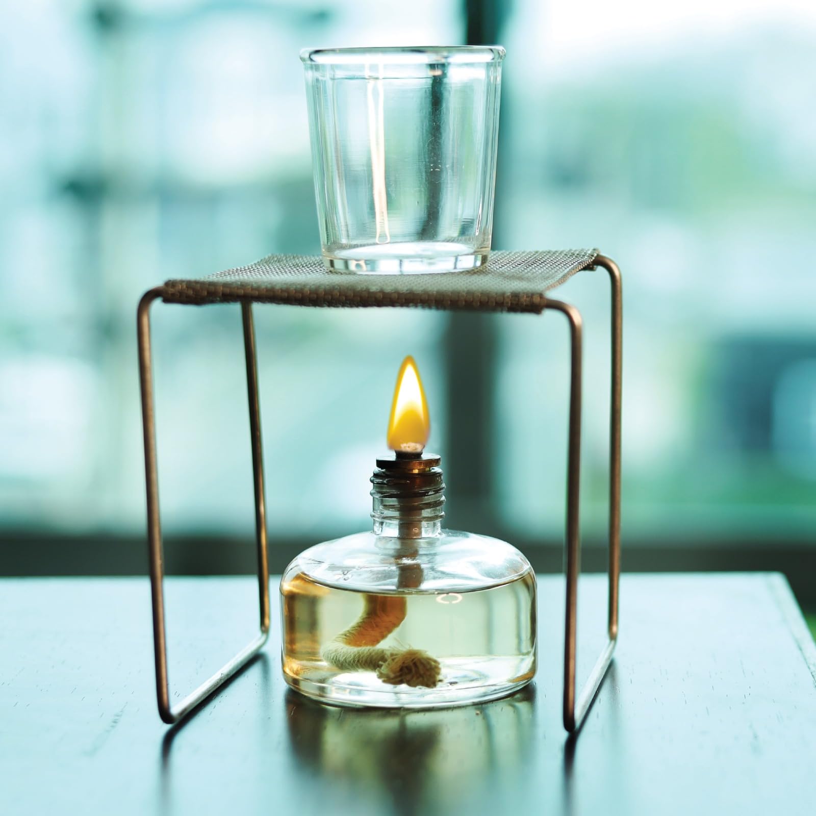 EISCO Glass Alcohol Burner Lamp – 120 ml Spirit Lamp with Wick