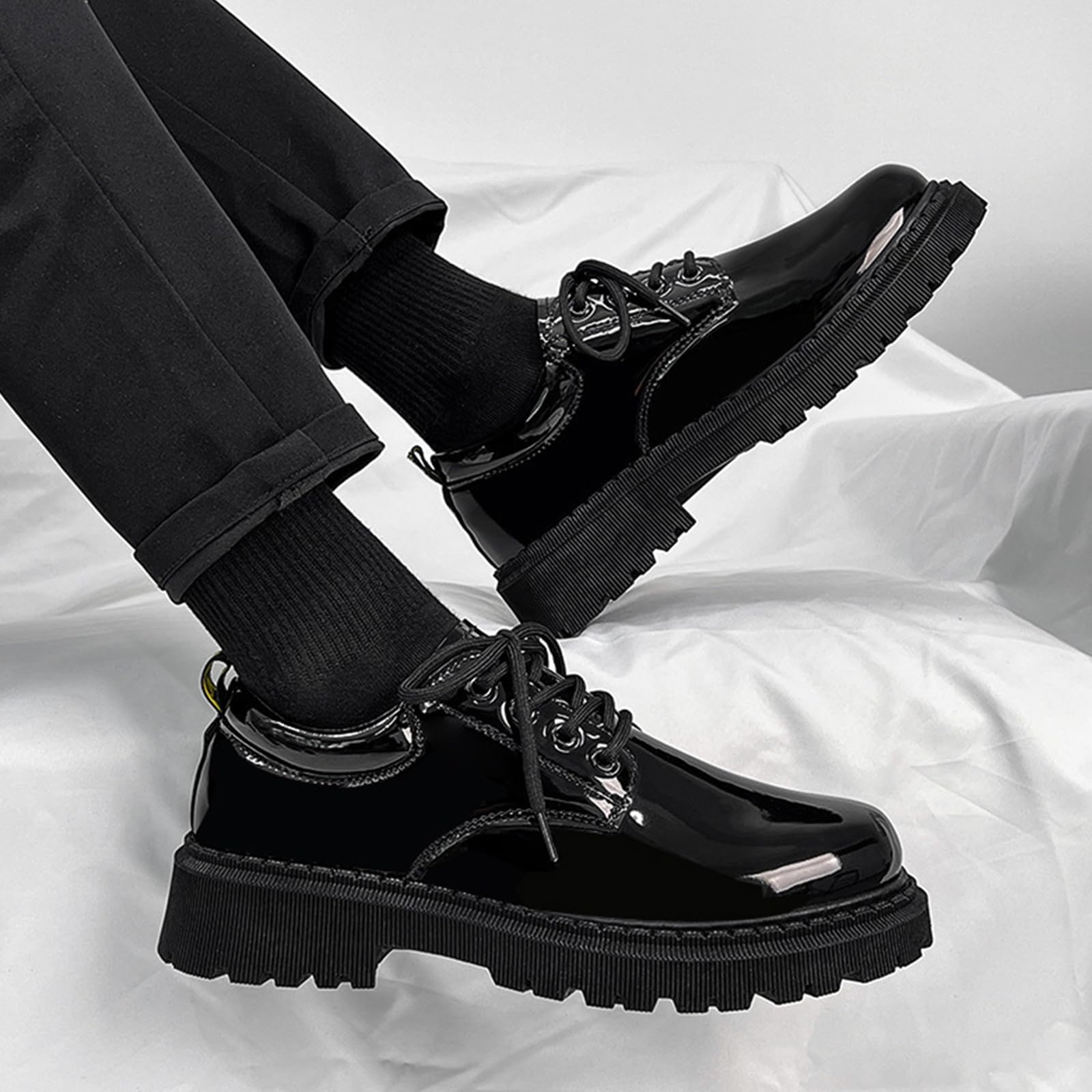 Uomo Formale Affare Scarpe da Sera | Pelle, in vernice, Resistente, Stringate, Punta Tonda, Oxford, Sposa, Party