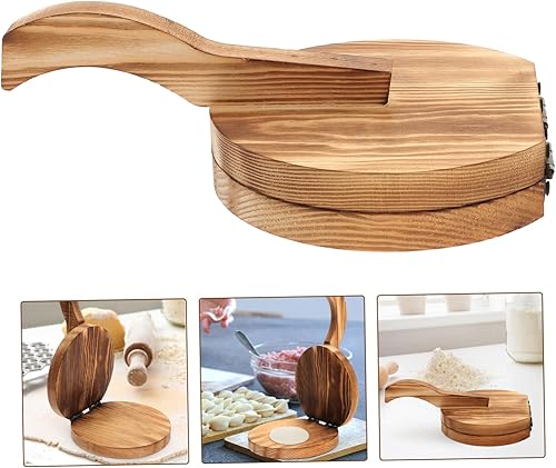 Miniatura 6 de UPKOCH Envoltorio de bola de masa de madera prensador de masa de madera Envoltorio de masa de madera prensado de chapati prensador de tortillas