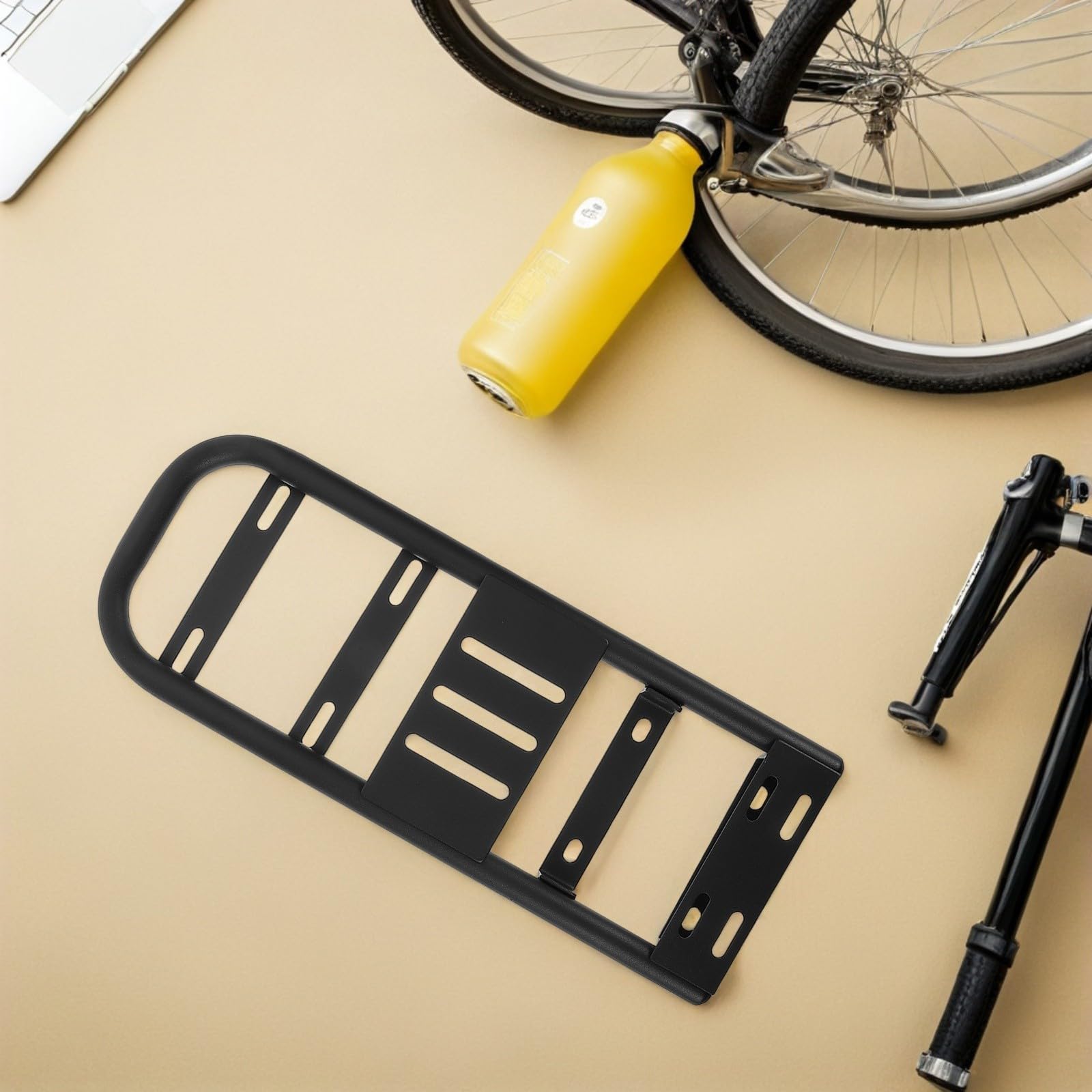 Porte-Bagages Extension Allongée en Fer Noir pour Vélo Électrique Arrière | Structure de Support Stable, Résistance à L’usure Chocs, Usage Quotidien et Déplacements