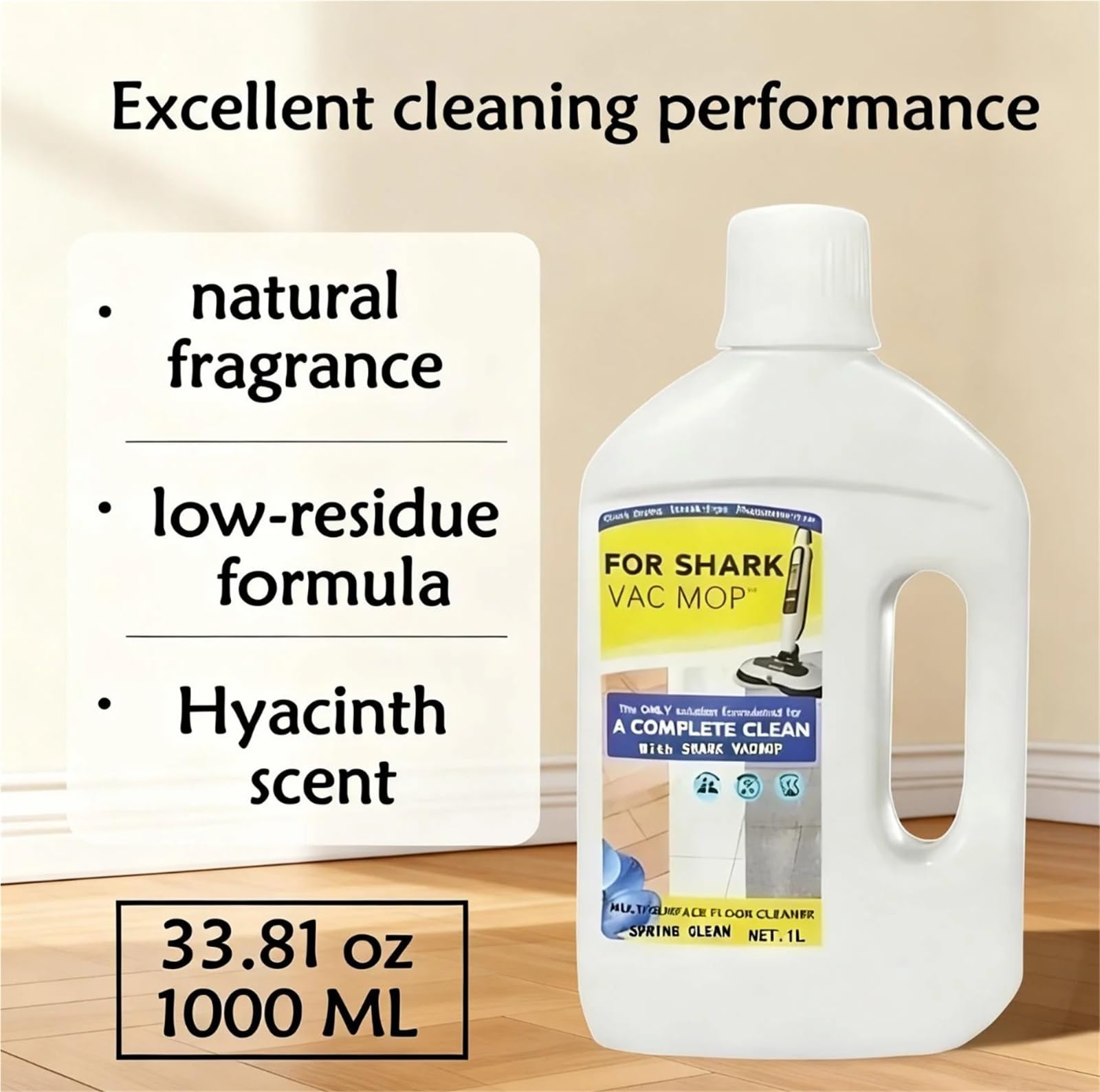 Compatible con aspiradoras Shark Matrix, AI Ultra, RV2310, WD101, WD201, VM252, recambio de limpiador concentrado multisuperficie aroma a jacinto, 1000 ml