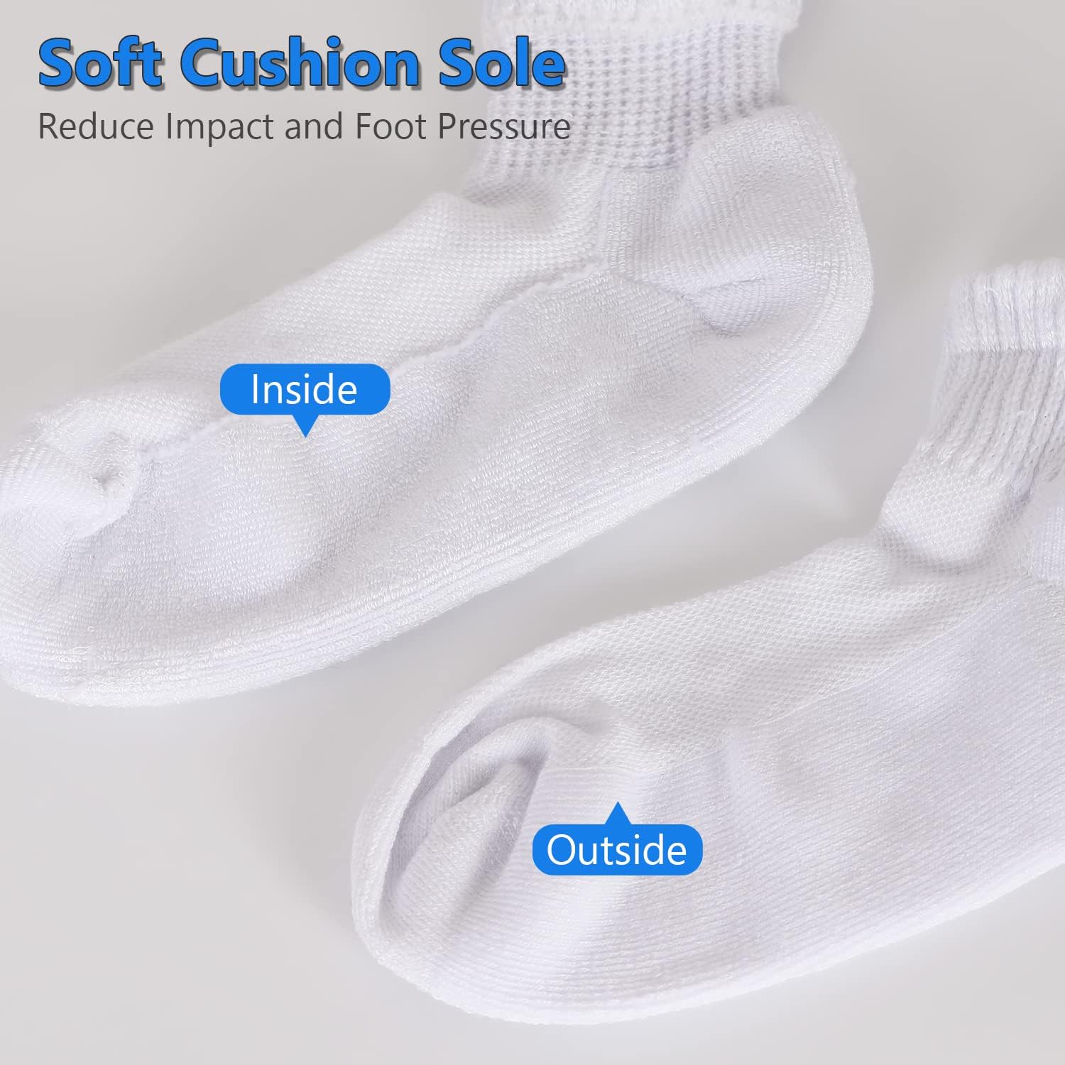 BampooPanPa 6 Pairs Bamboo Diabetic Circulatory Ankle Socks Seamless Toe and Non-Binding Loose Cushioned Socks for Women Men size9-11 black : Health & Household