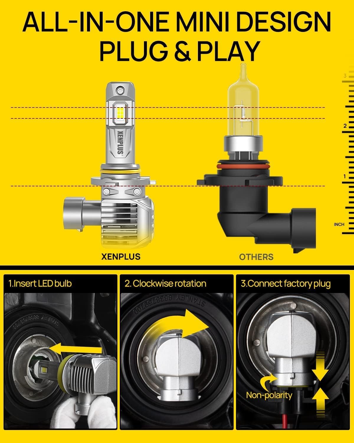 120W 24000LM 2Pcs 𝐃𝐞𝐝𝐢𝐜𝐚𝐭𝐞𝐝 𝐁𝐮𝐥𝐛𝐬 Fit for Ford Taurus 2013-2019 𝐋𝐨/𝐇𝐢(No fog), Replacement of Halogen Lamps, 800% Brighter, 6500K Cool White, Canbus ready, No Errors