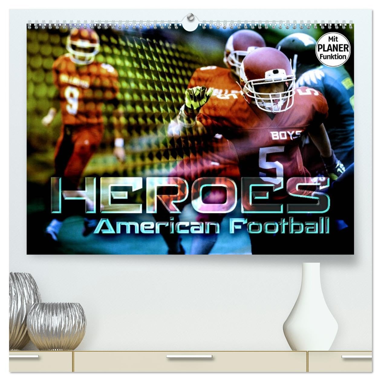 HEROES - American Football (hochwertiger Premium Wandkalender 2026 DIN A2 quer), Kunstdruck in Hochglanz: Fantastische Bildkompositionen dynamischer Actionszenen vom Football Field (CALVENDO Sport)