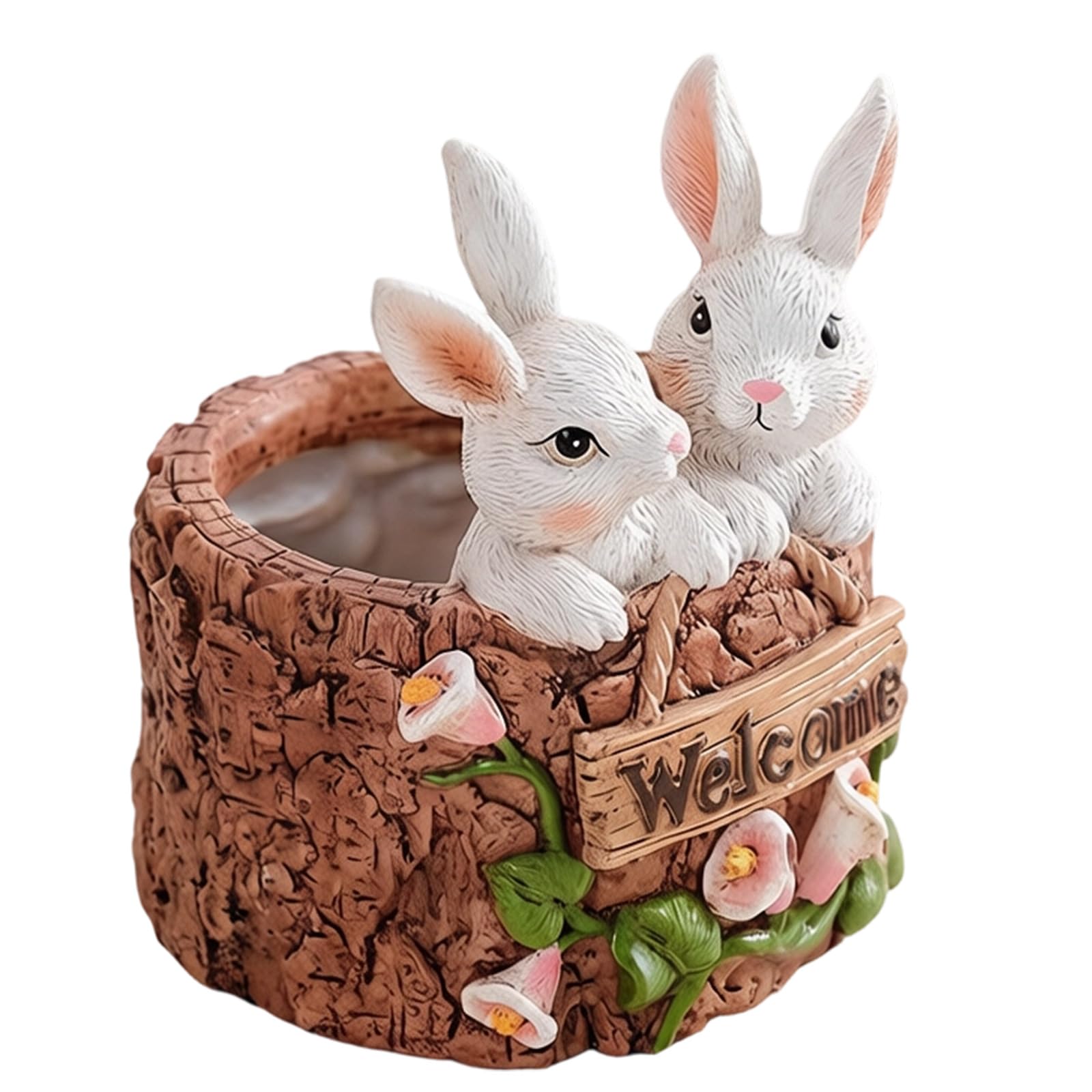 Msioytog Unique Artificial Animal Shape Resins Flower Pots Succulents Flowerpot for Patios Balcony and Home Gardening Enthusiasts Small Plant Container